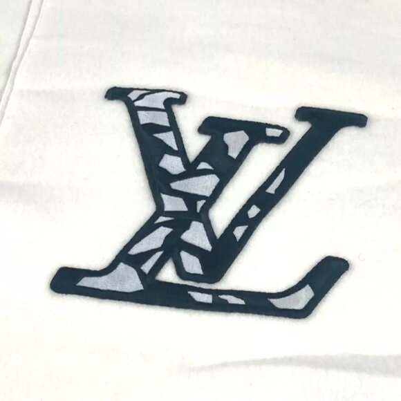 LOUIS VUITTON M79377 LV SKI Scarf-LV Ice Fringe LV logo Scarf wool White/Black - Picture 6 of 14